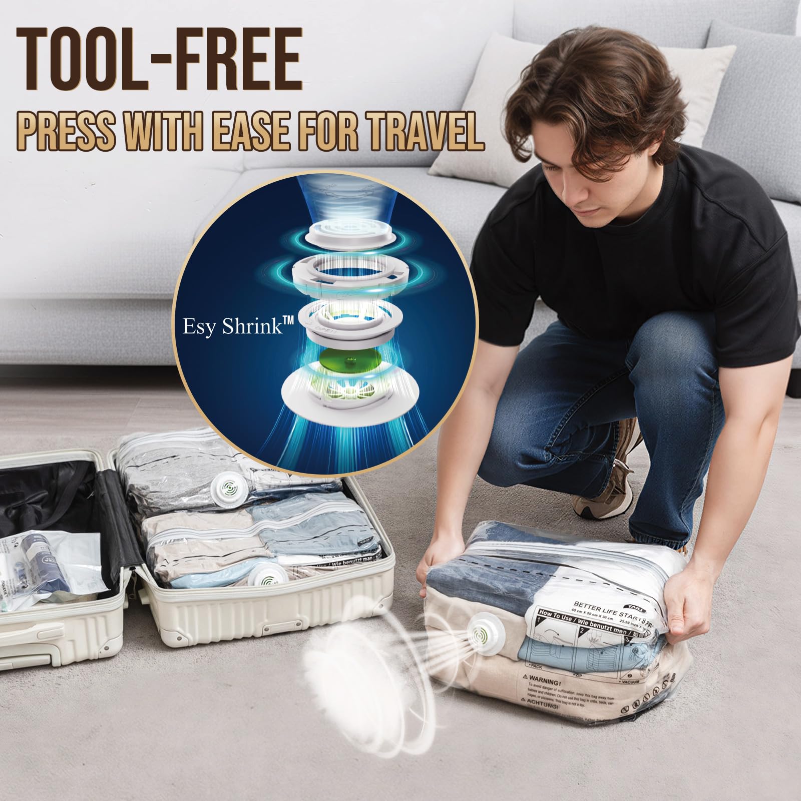 Taili bag with wide double-zip closure keeps contents secure