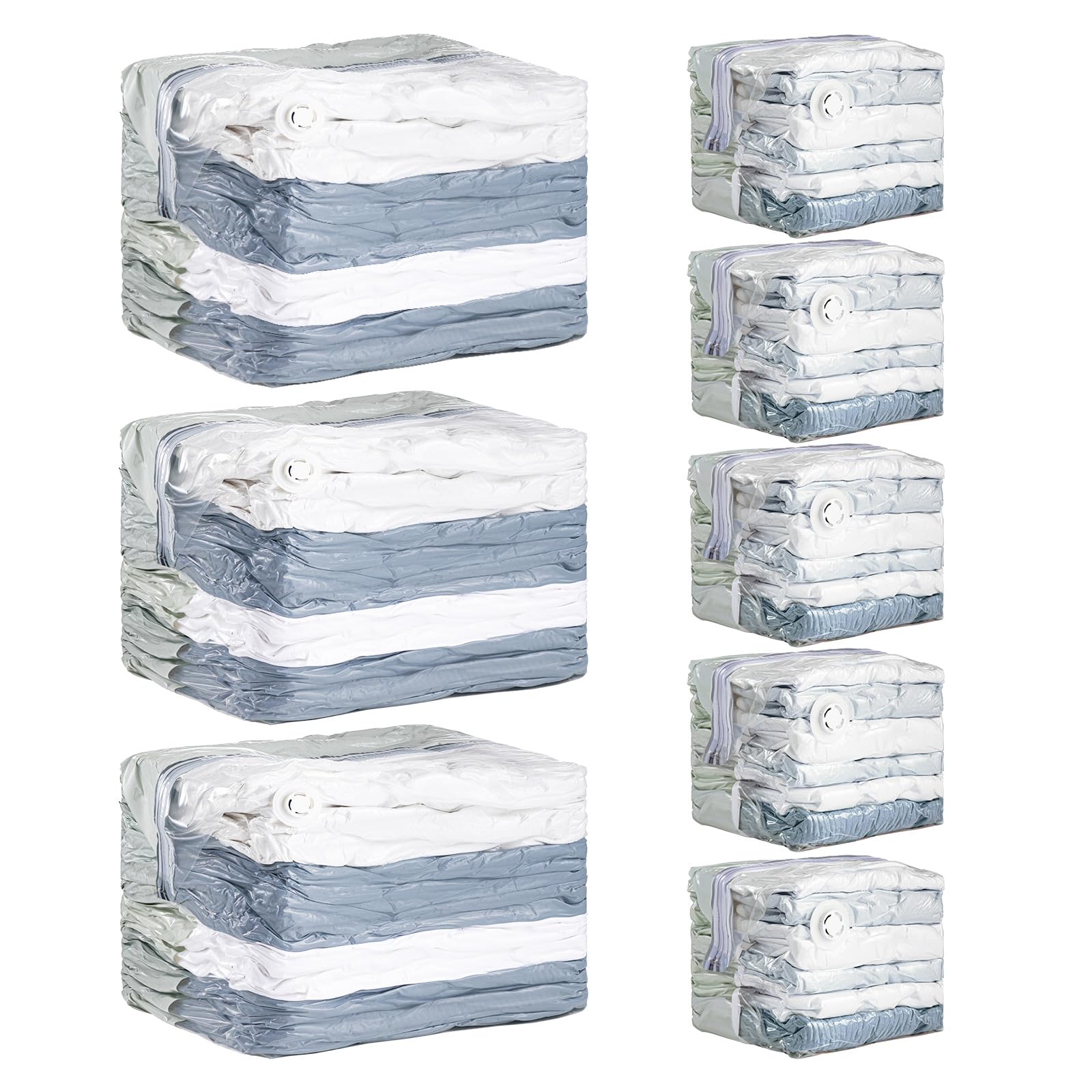 Taili 8-pack vacuum storage bags for space-saving closet organization