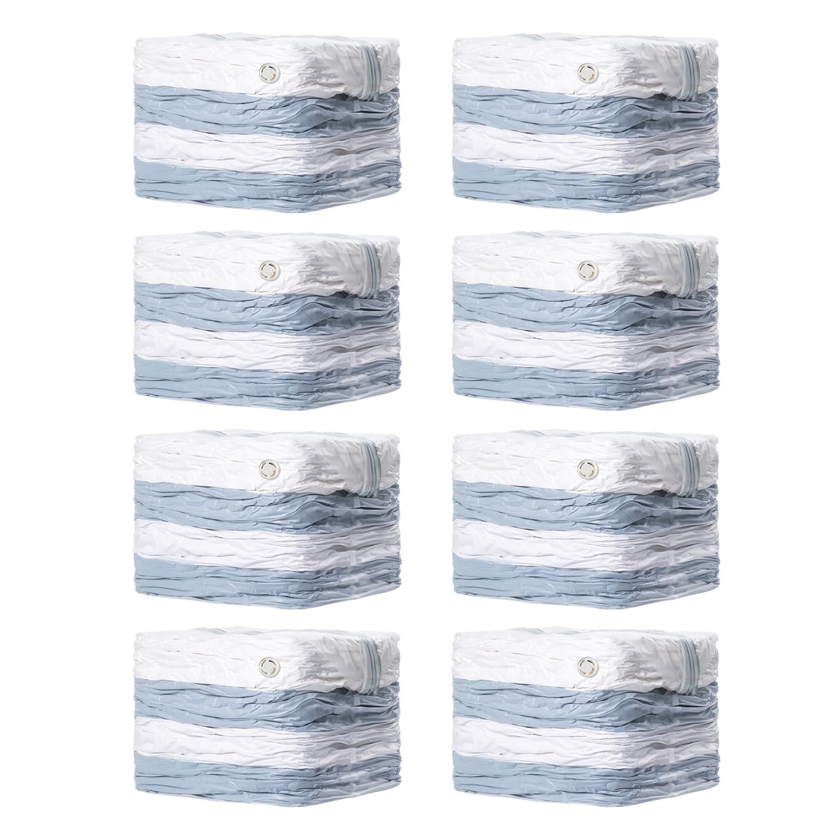 Taili 8-pack jumbo cube bags show 31x40x15 inch capacity for bulky bedding storage.