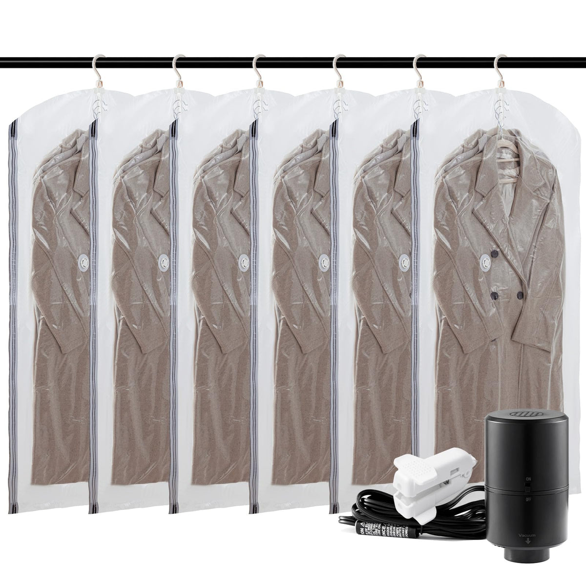 TAILI AILI hanging vacuum bags with clothes for travel storage