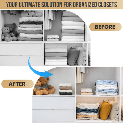 TAILI bedding and blankets stored securely in vacuum bags.
