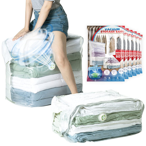 TAILI extra-large cube vacuum bag showing 40x28x18 dimensions for bedding organization.