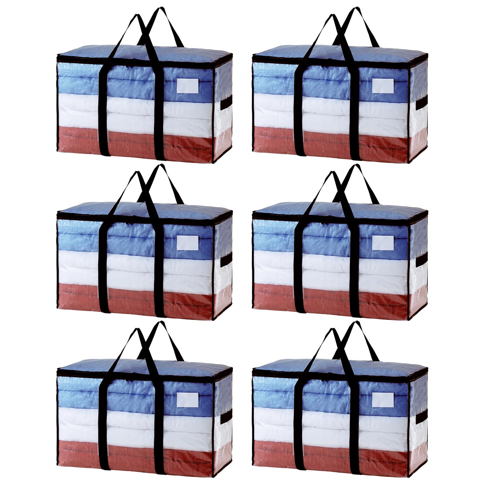 TAILI extra large moving bags with clear window show contents at a glance during packing.