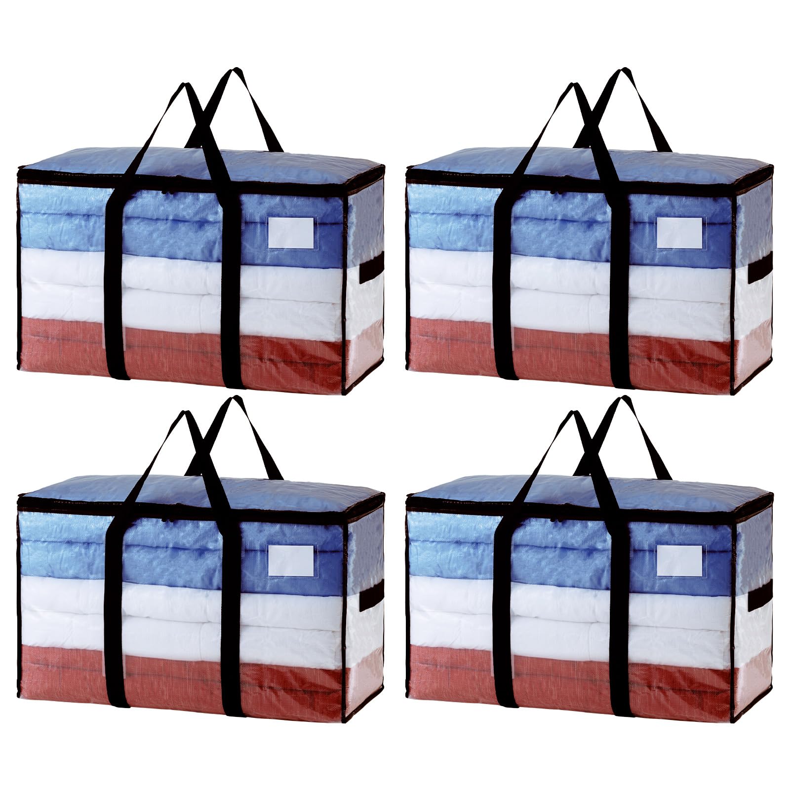TAILI extra large moving bags with visible window for quick item identification