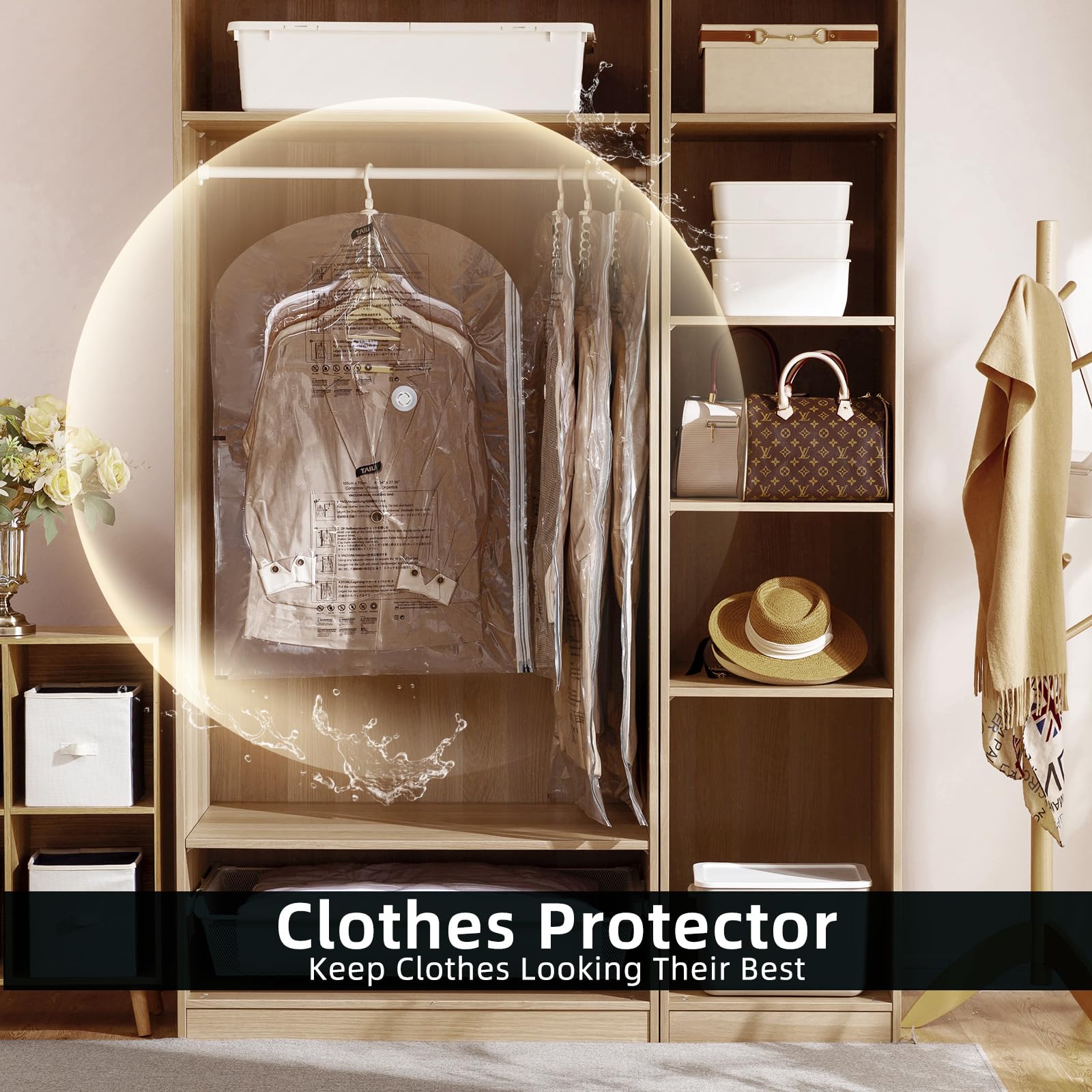 TAILI five-layer PA+PE material protects clothes from dust and moisture.