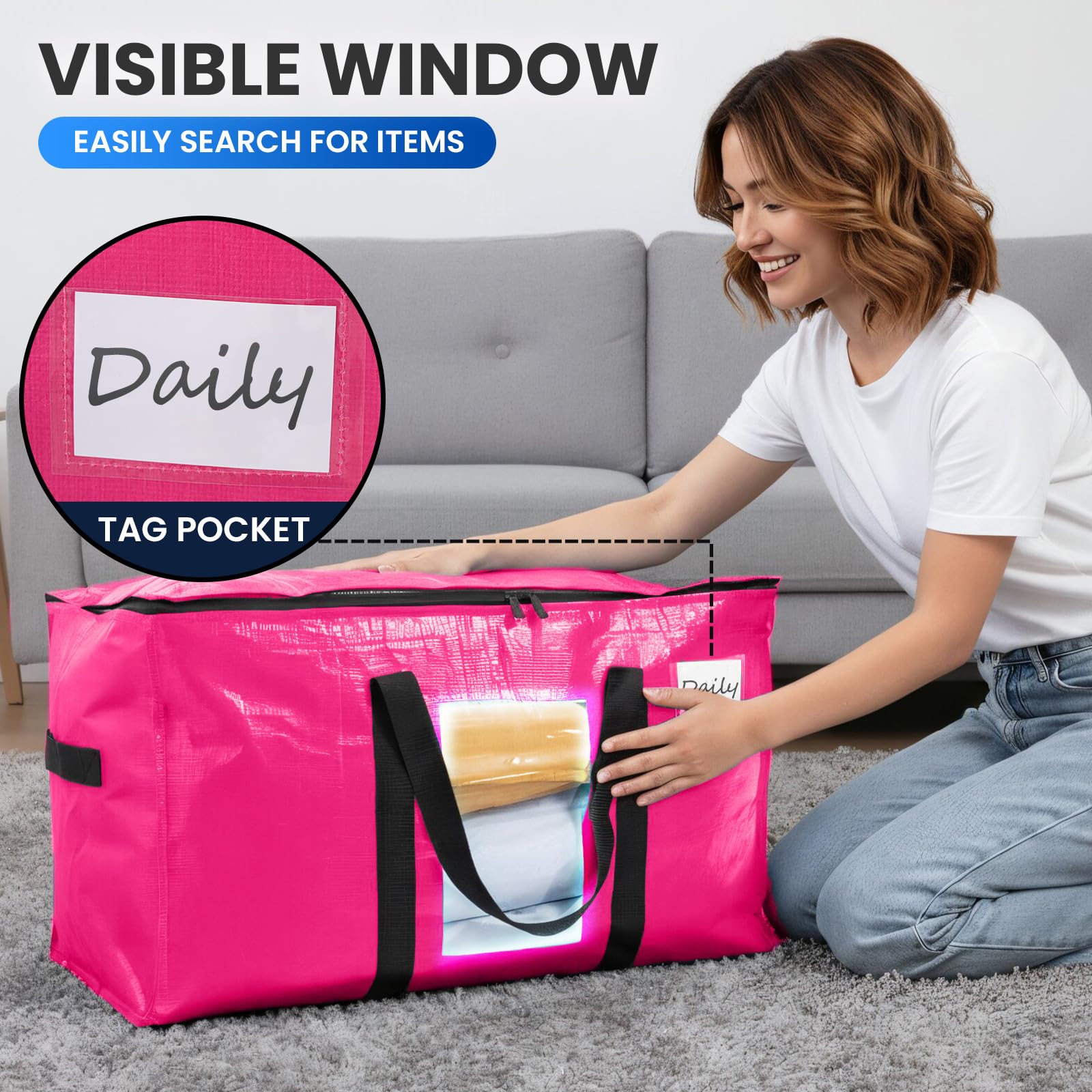 TAILI bag folds flat for compact storage when not in use