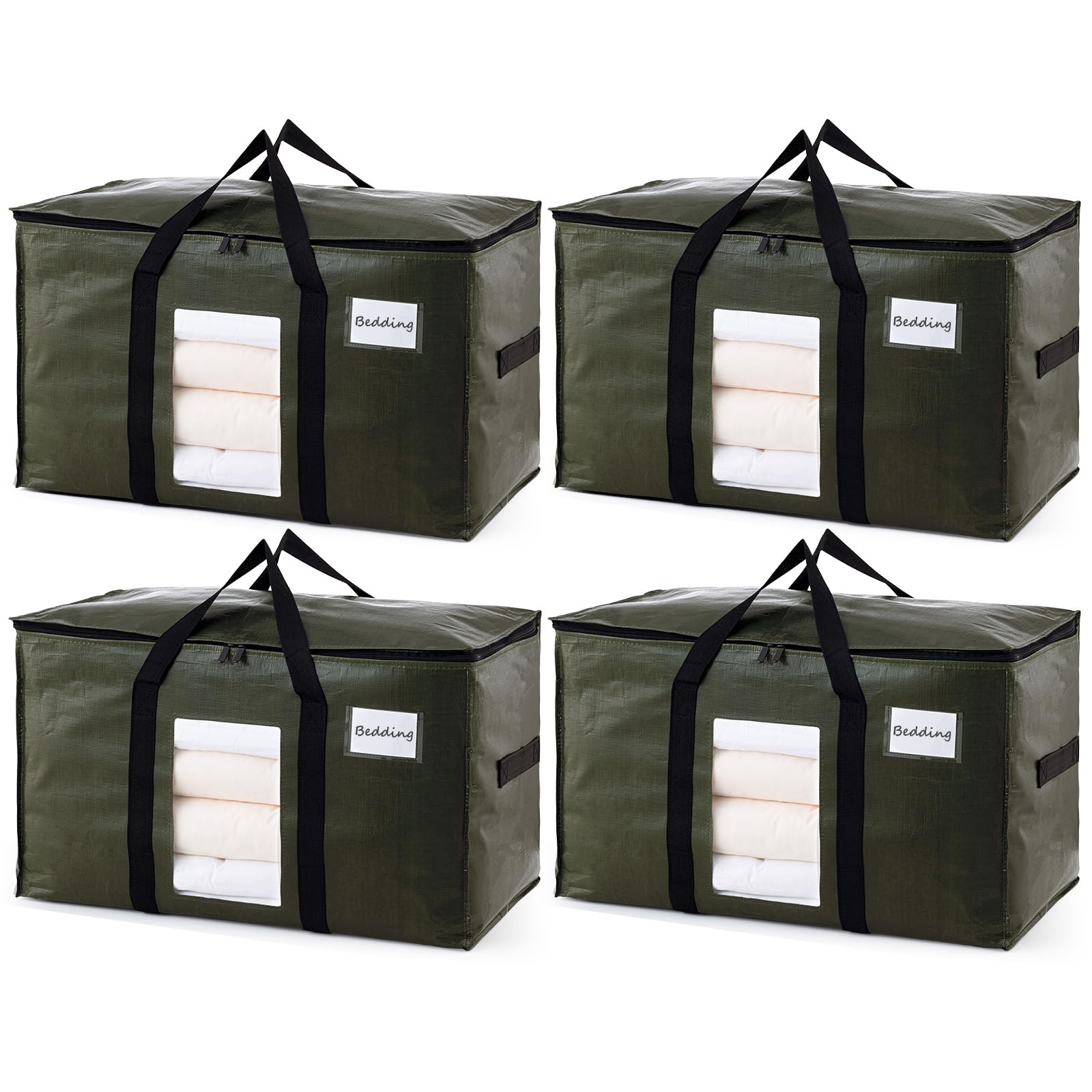 TAILI green extra large storage bag with visible window for quick content identification.