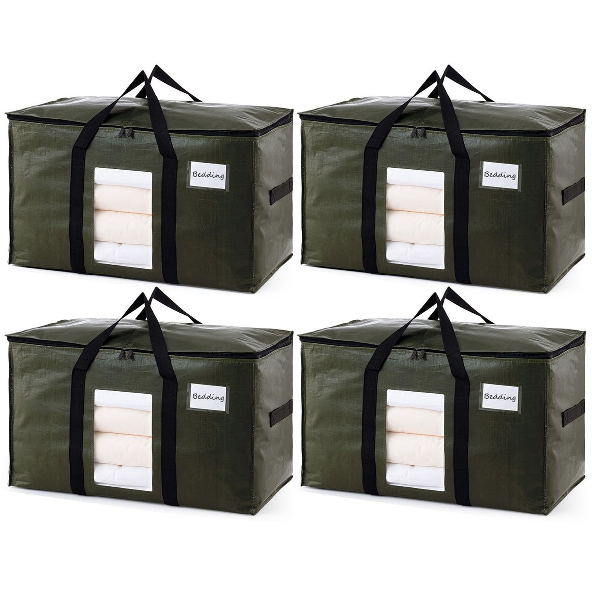 TAILI green extra large storage bag with visible window for quick content identification.