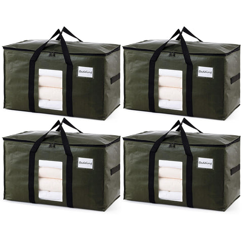 TAILI green extra large storage bag with visible window for quick content identification.