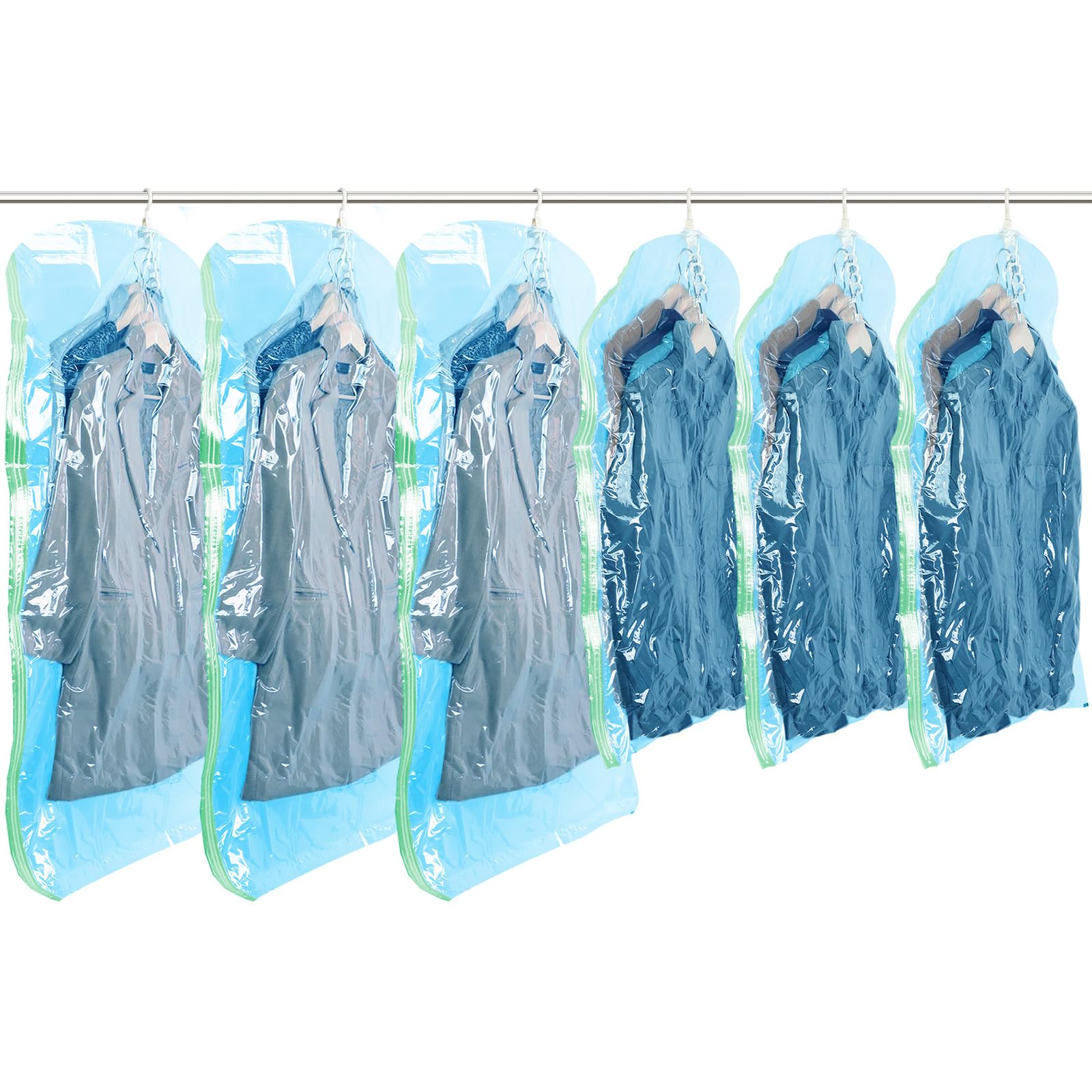 TAILI hanging vacuum bags long 53x28in saves closet space for jackets.