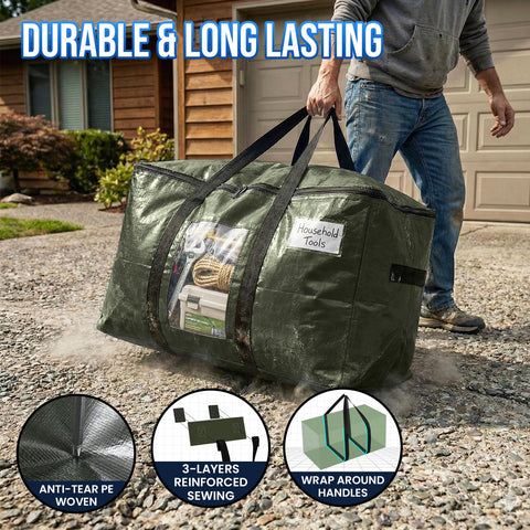 TAILI heavy-duty tote with a three-sided zipper for easy full opening during packing.