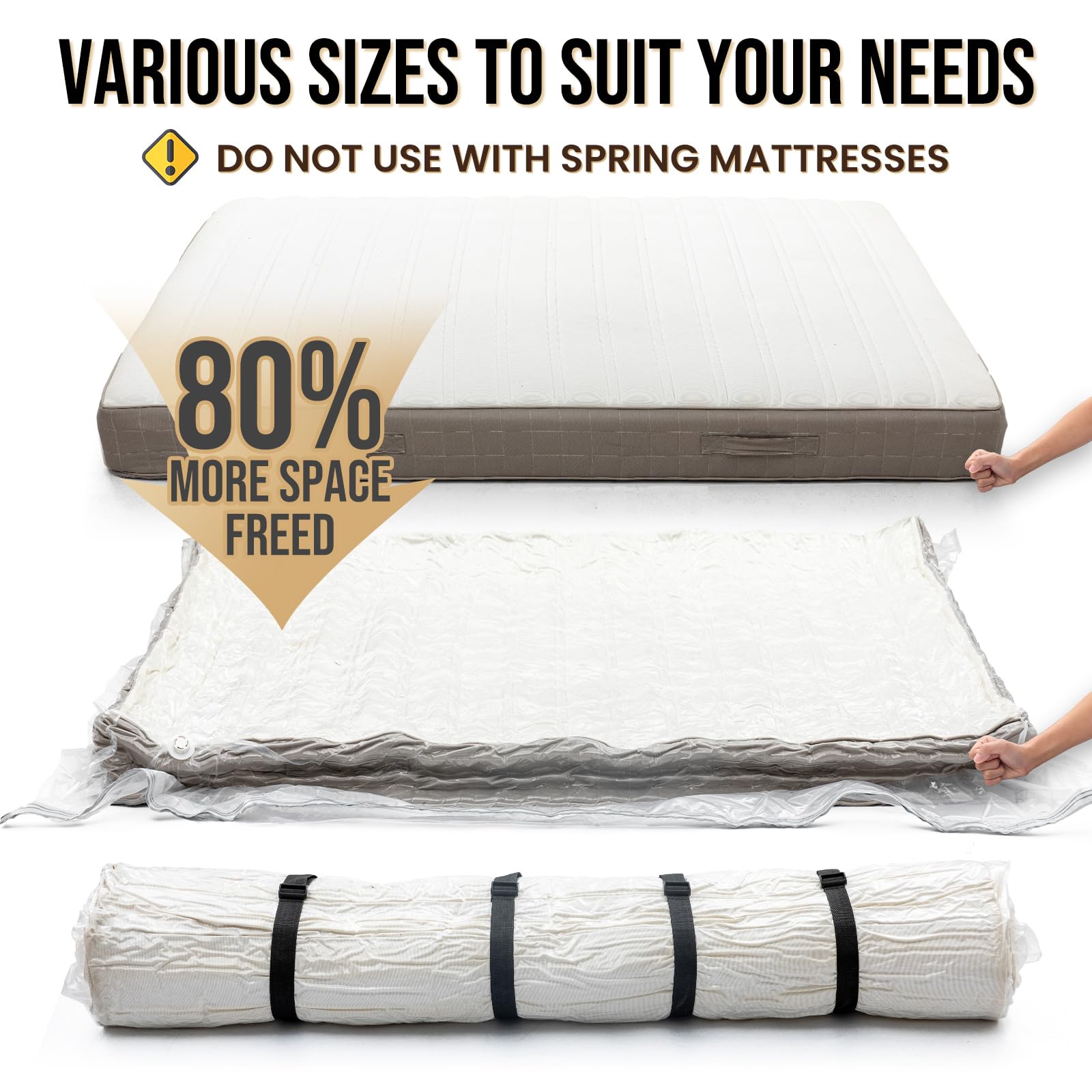 TAILI mattress vacuum bag for California King demonstrates oversized capacity and secure sealing.