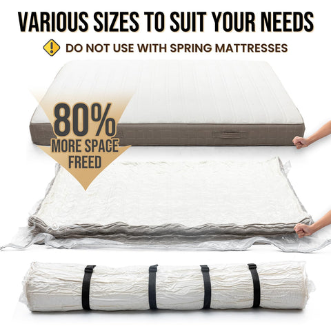 TAILI mattress vacuum bag for California King demonstrates oversized capacity and secure sealing.