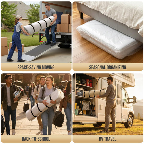 TAILI bag clear panel for quick mattress identification.