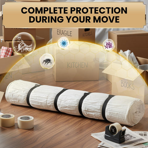 TAILI bag shielding mattress from dust and moisture during storage.