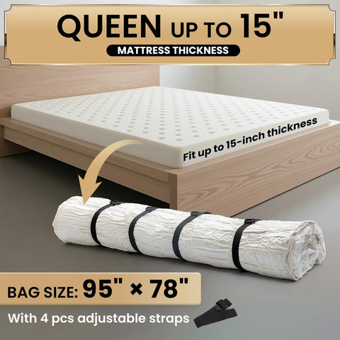 TAILI mattress vacuum bag fits foam mattresses up to 15 inches thick