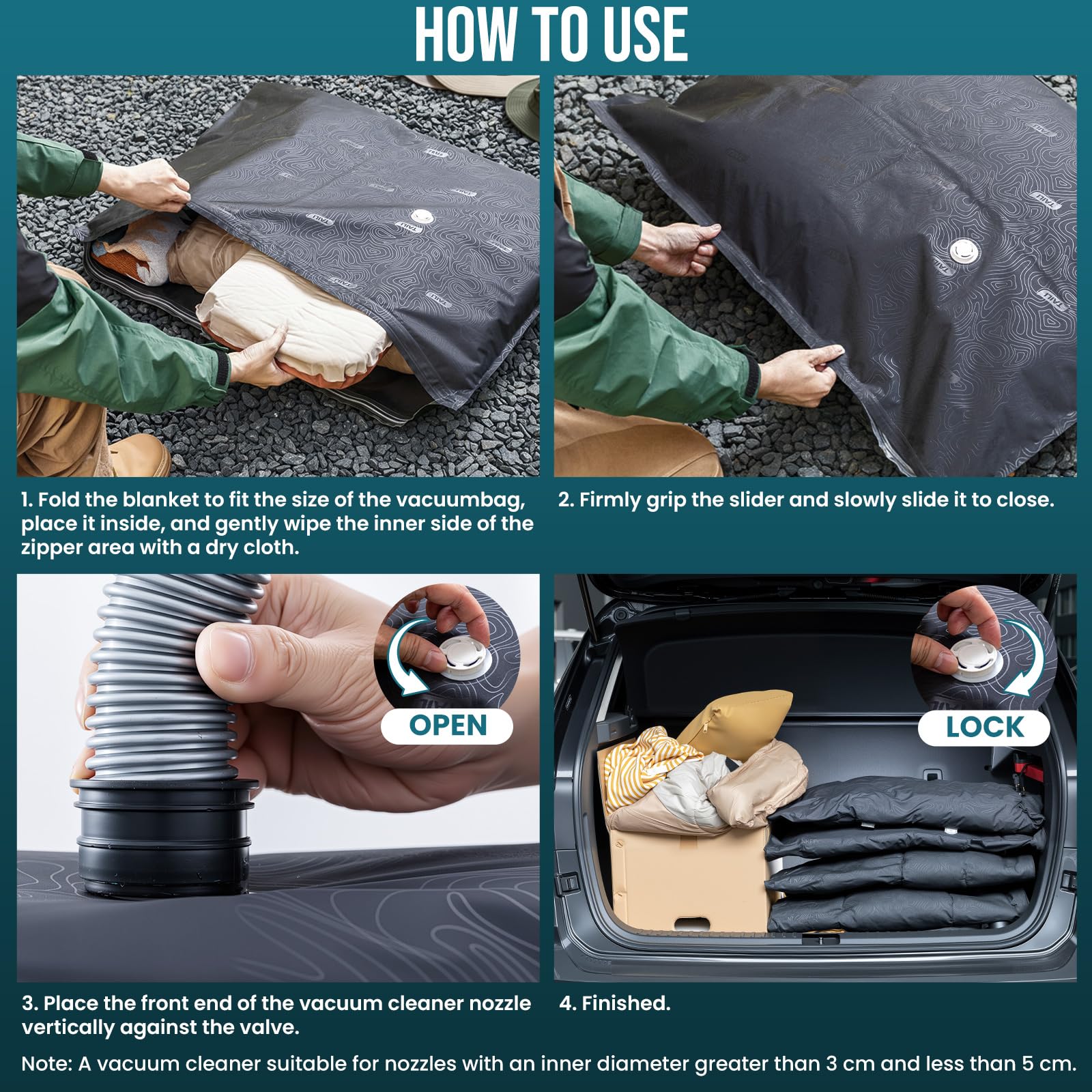 TAILI lightweight, reusable bags ideal for camping gear organization
