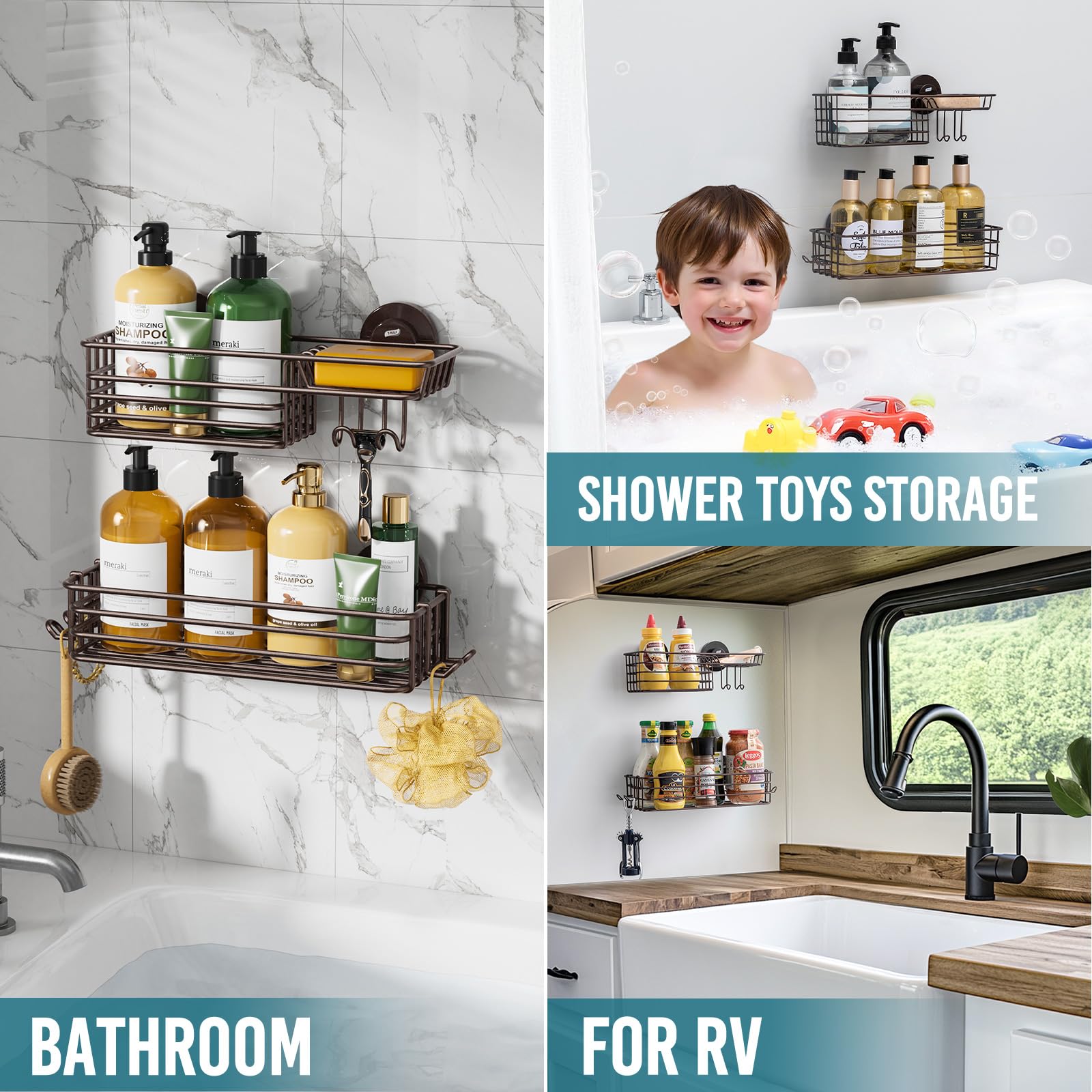 TAILI razor hooks and soap holder keep tools within reach while decluttering the shower.