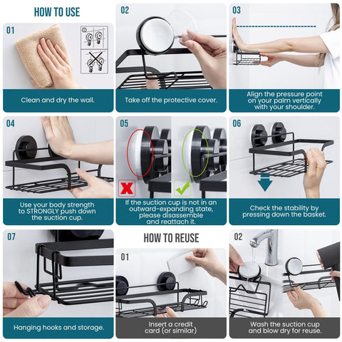 TAILI easy install suction system enables tool-free setup on glass, tile, or acrylic