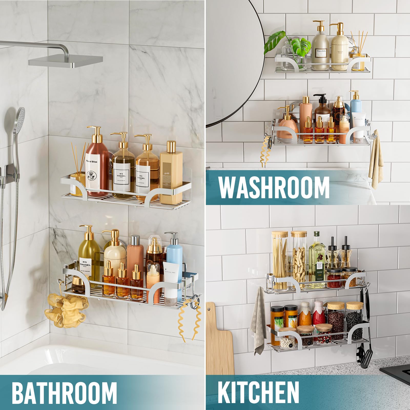 TAILI secure attachment suitable for smooth tiles, glass, and stainless surfaces.
