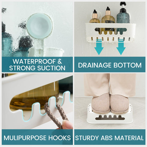 TAILI shower caddy suction two-pack durable ABS construction for long-lasting use