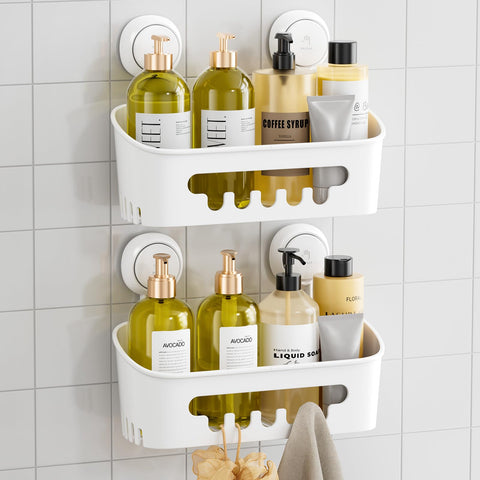 TAILI shower caddy two-pack front view for compact bathroom organization