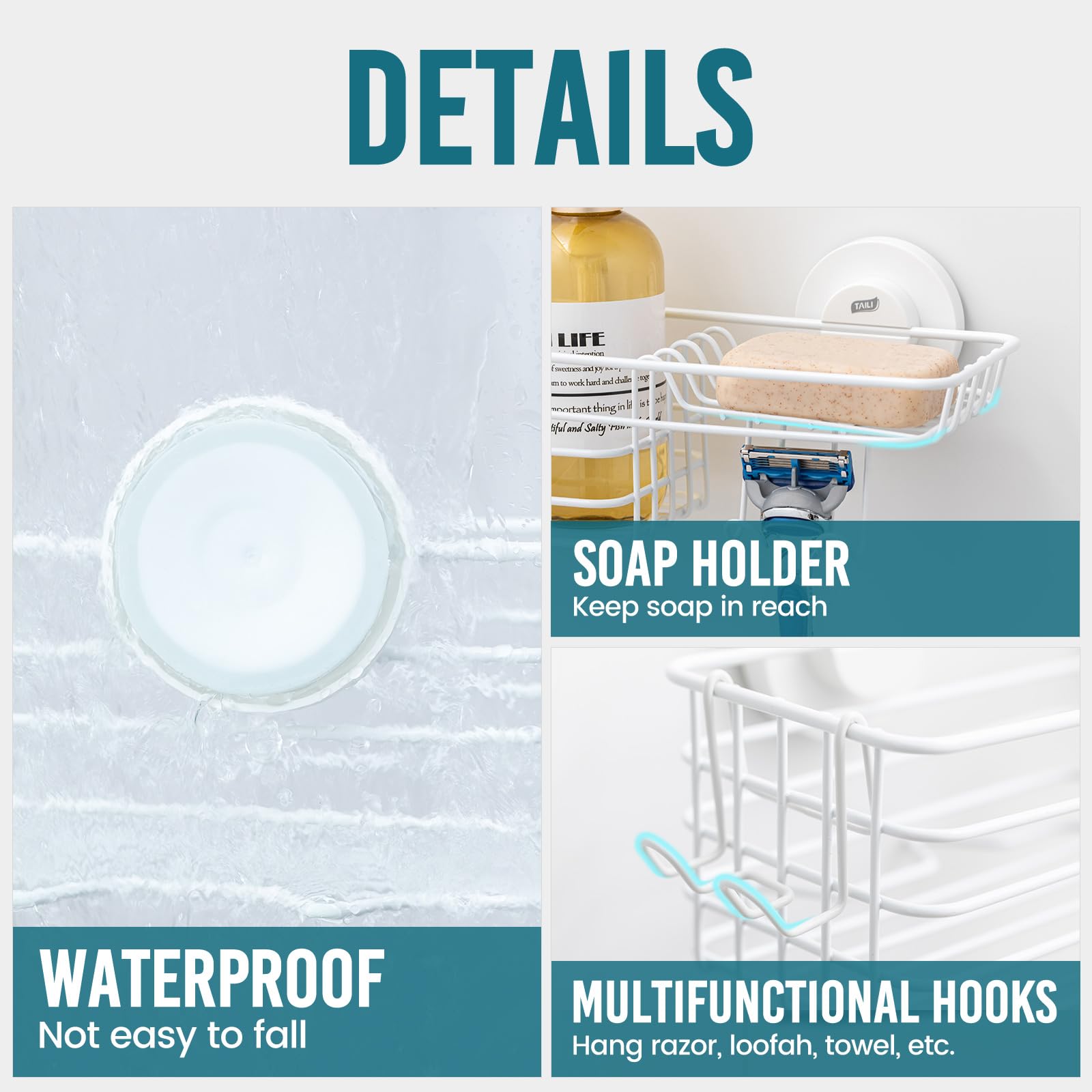 Rustproof stainless steel resists moisture for long-lasting organization.