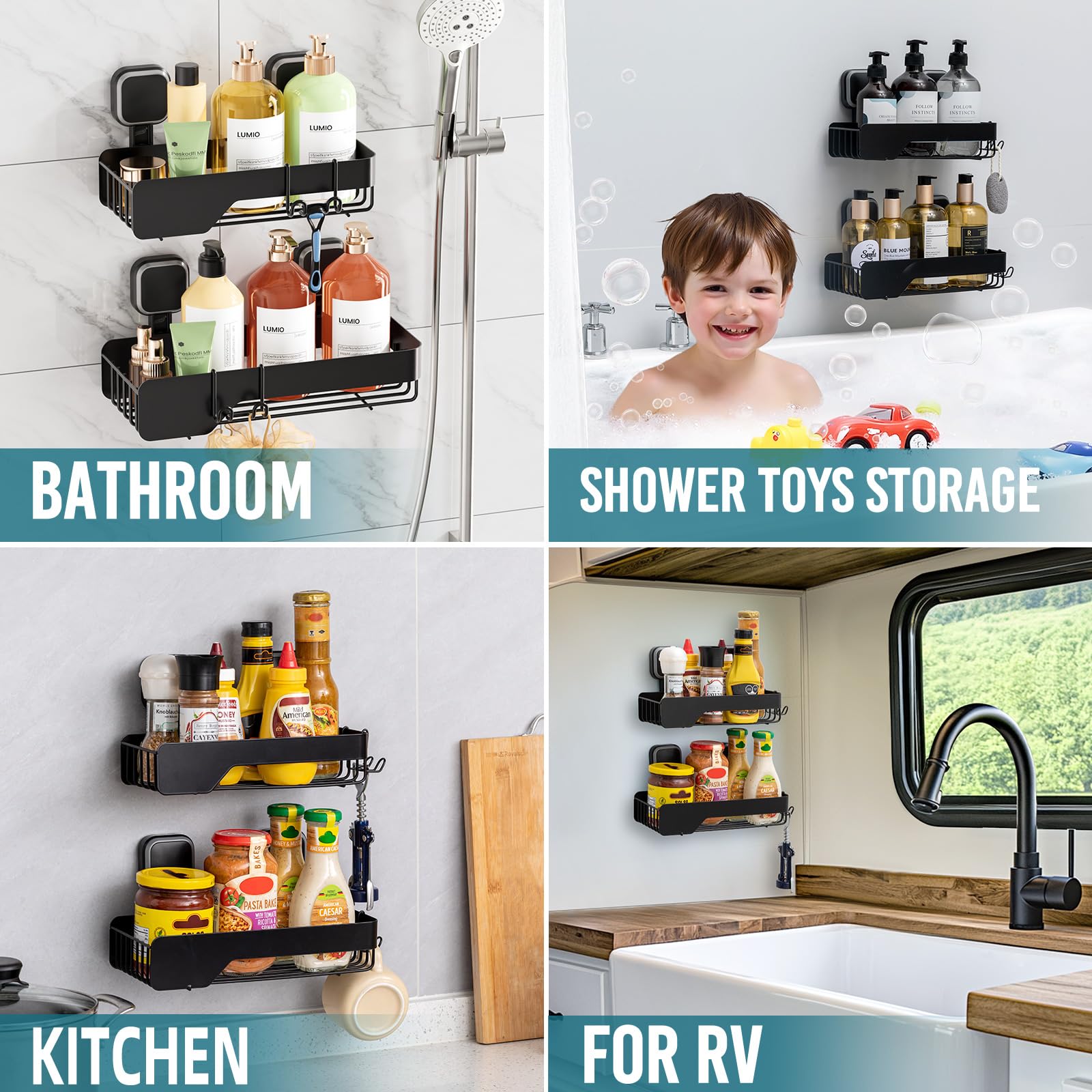 TAILI suction cups hold up to 22 lbs each for secure storage