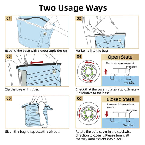 TAILI space-saving bag compressing bedding to save closet space.