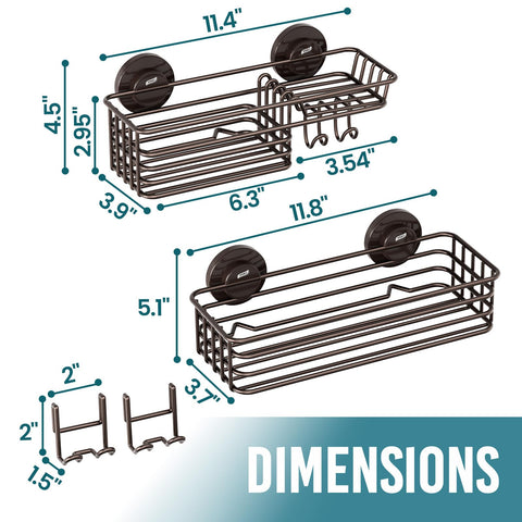 TAILI stainless steel shower shelves with hollow design promote airflow and quick drying.