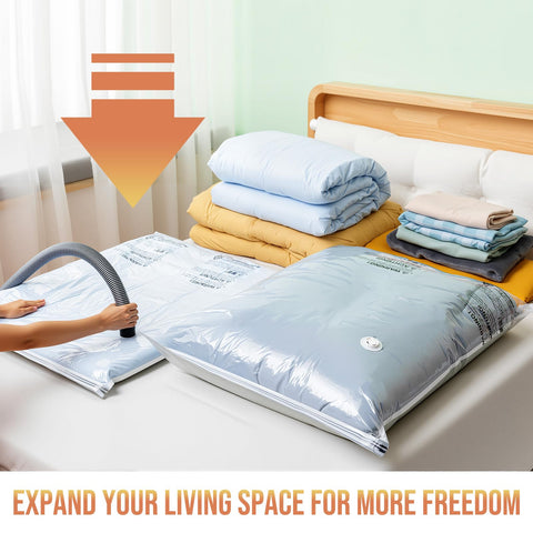 TAILI sealable bags under bed storage setup with bedding