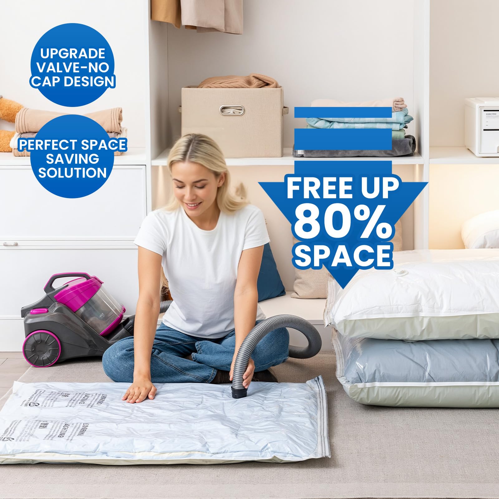 Taili vacuum bags for blankets tidy linens in tight spaces