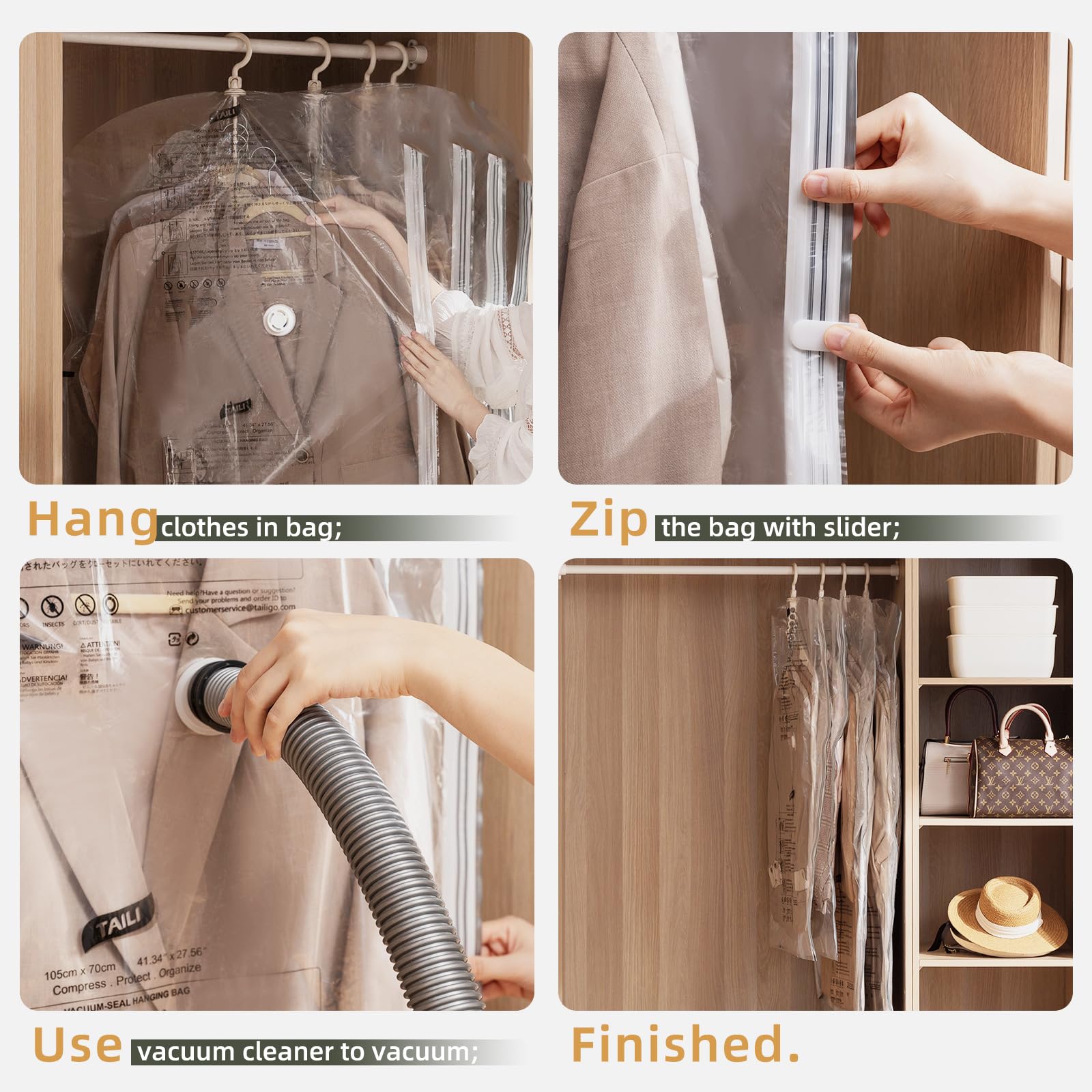 TAILI compatible with standard vacuums for quick, simple use.