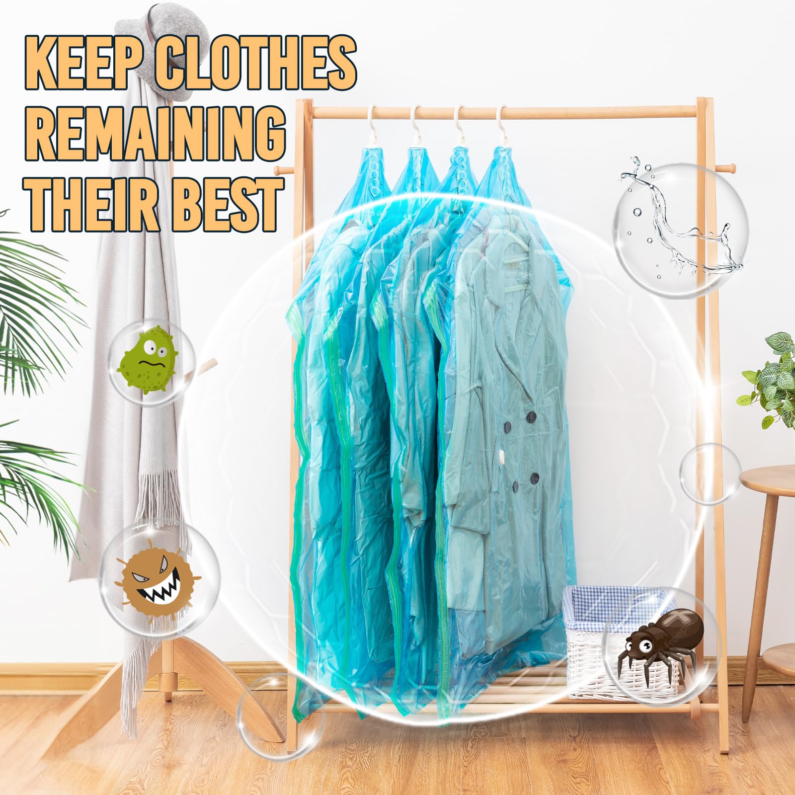 TAILI space-saving closet setup is ideal for seasonal wardrobe organization.