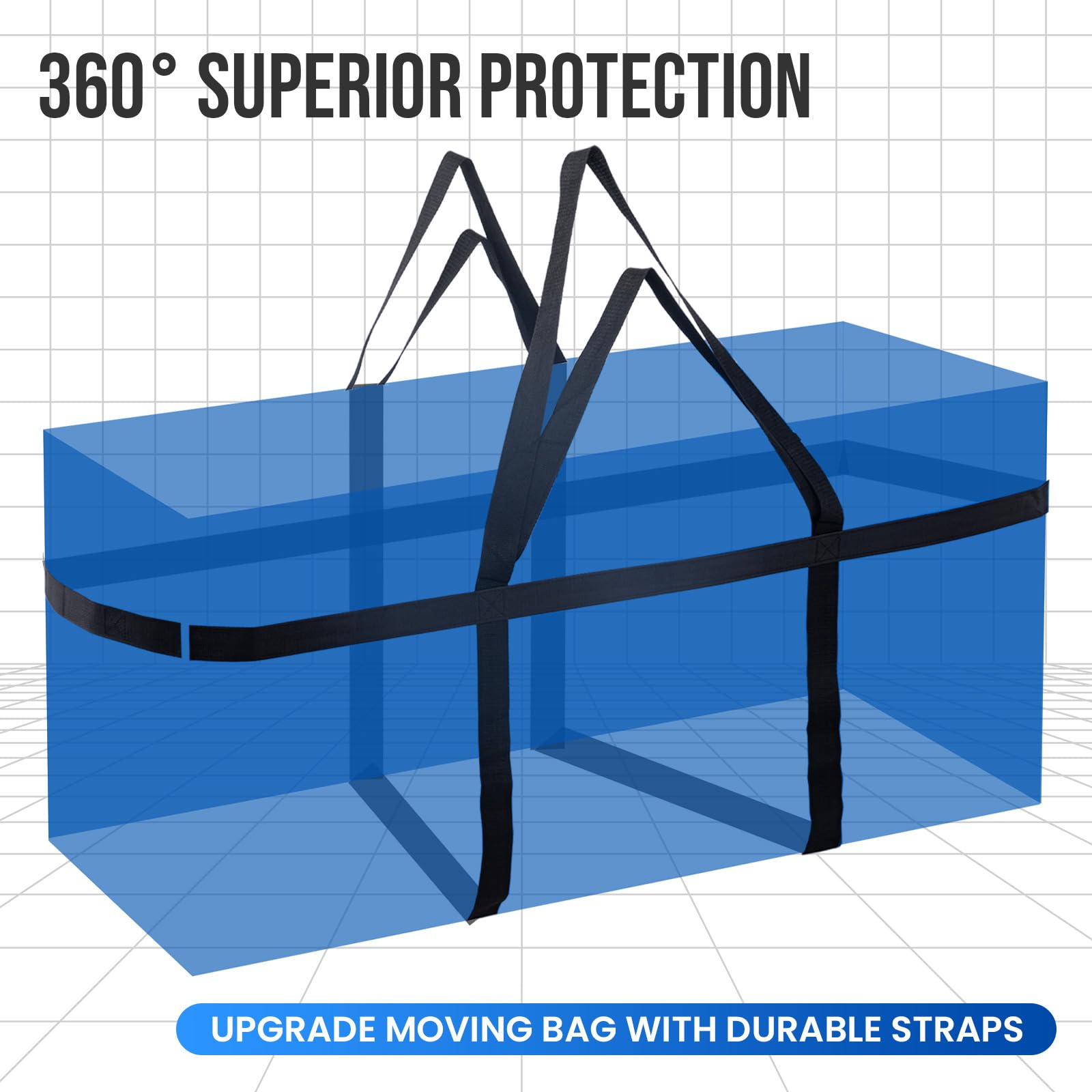 TAILI XXL blue storage bag front transparent window helps identify contents quickly.