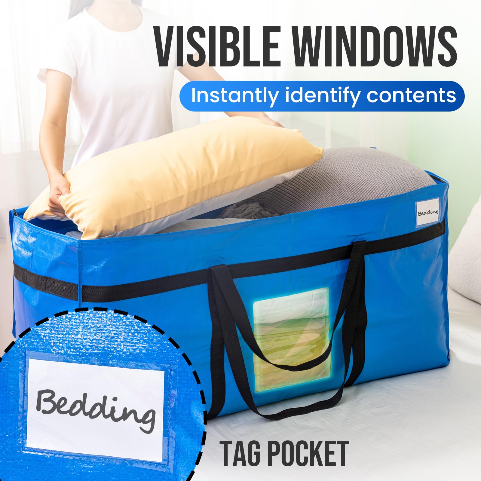 TAILI XXL blue storage bag tear-resistant PE woven fabric for heavy-duty storage.