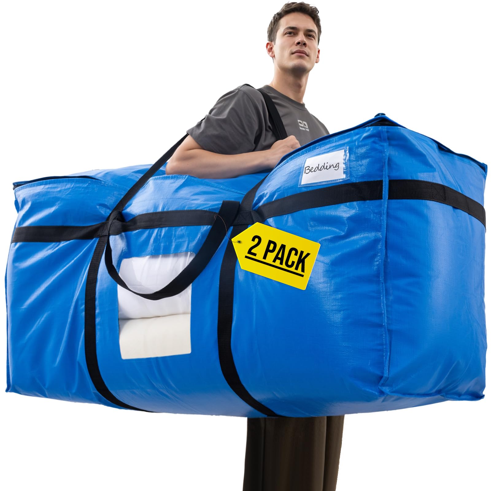 TAILI XXL blue storage bag window shows contents for quick access and organization.