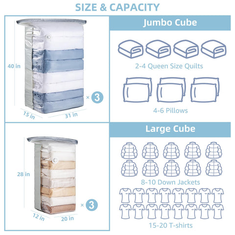 TAILINK medium cubes packed clothes demonstrate compact closet organization