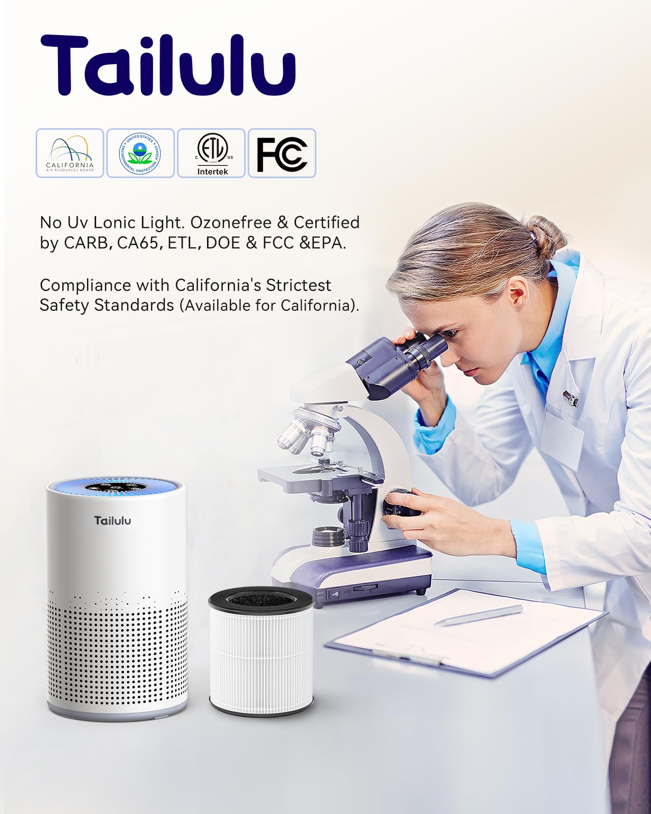 Tailulu AP050 sleep mode ensures ultra-quiet operation for restful nights.