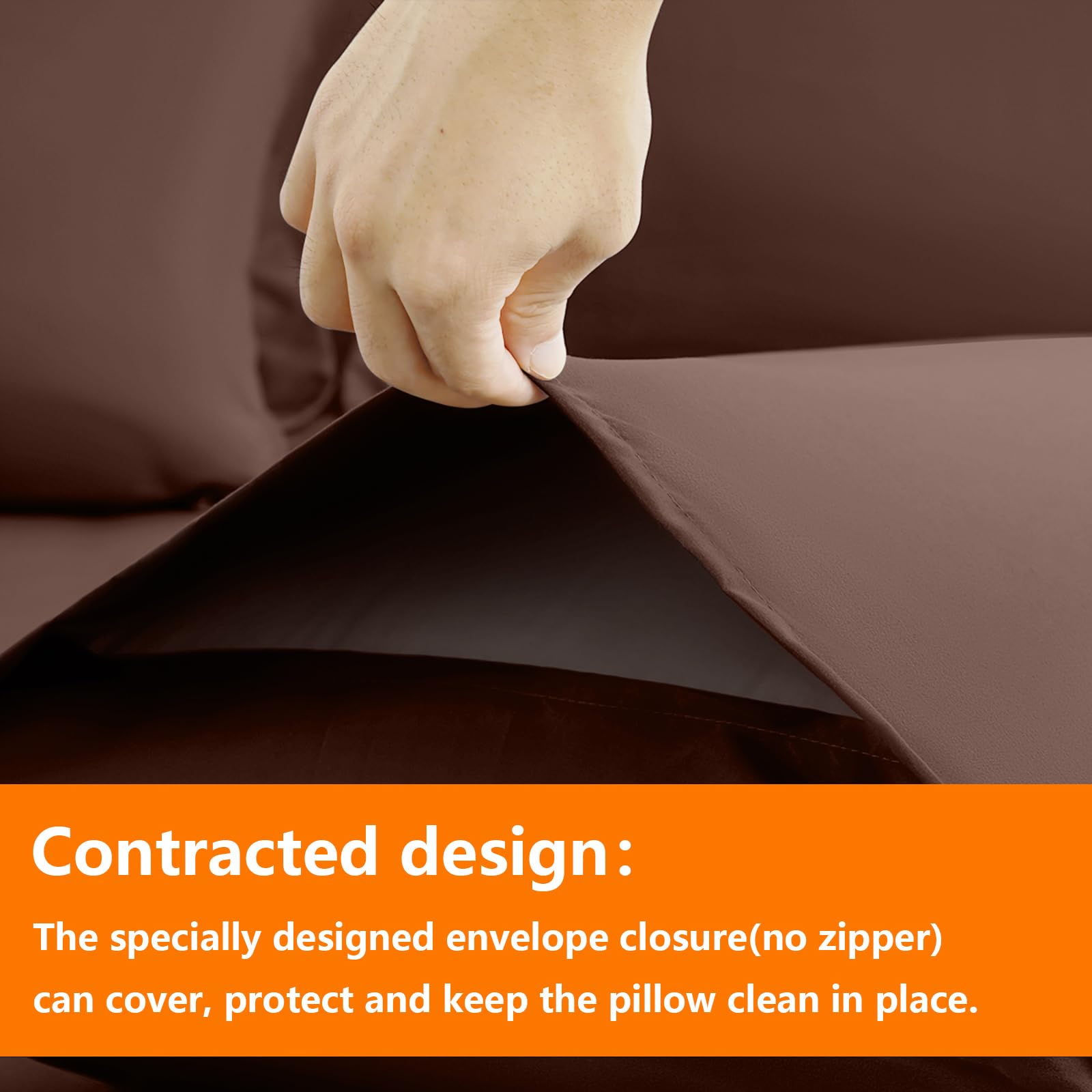 TAIMIT brown queen pillowcases 20x30 protect pillows with soft wrap