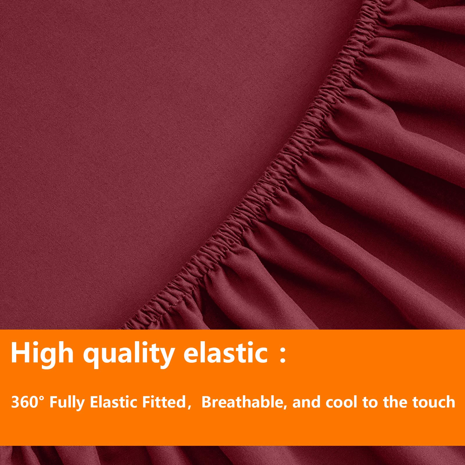 TAIMIT Burgandy bed-in-a-bag display reveals the full seven-piece set