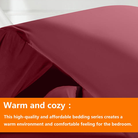 TAIMIT Burgandy flat sheet layout demonstrates generous all-season fit