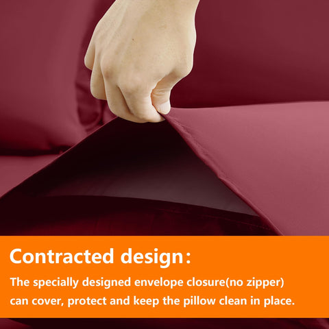 TAIMIT Burgandy pillowcases show smooth surface and easy care