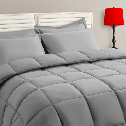 TAIMIT grey full-size comforter set packshot for easy bedroom refresh.