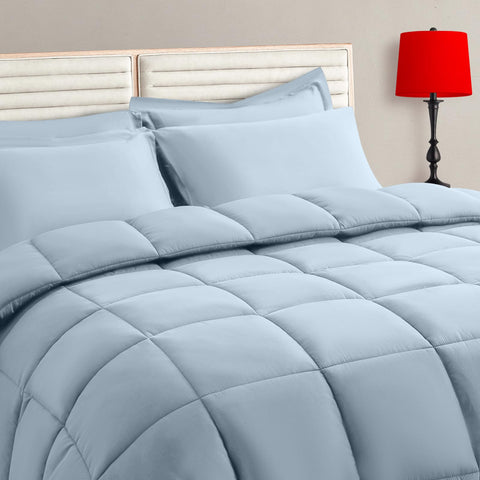 TAIMIT light blue twin comforter shows soft texture for cozy nights