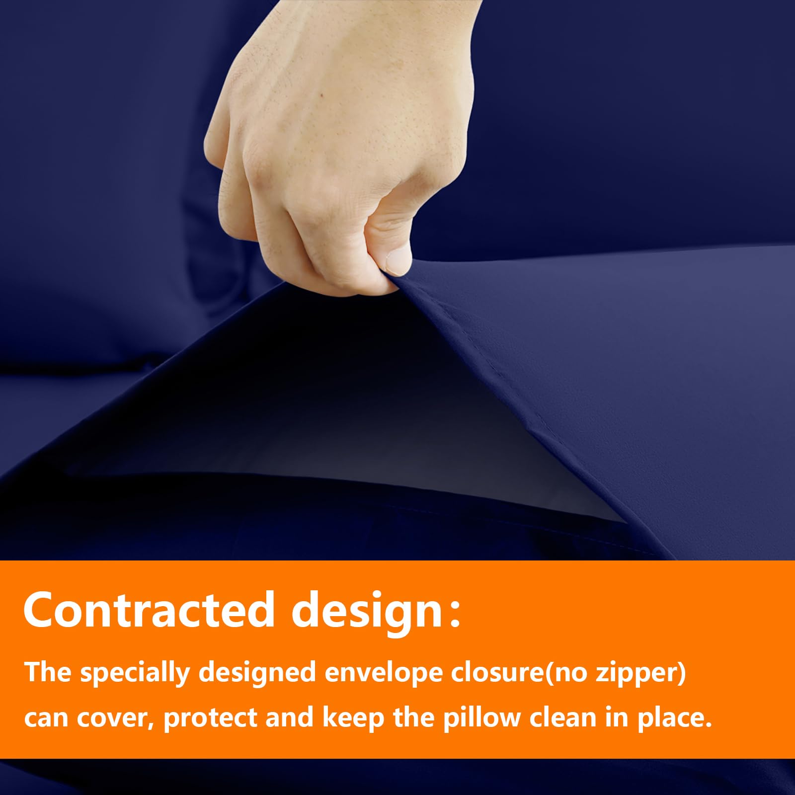 TAIMIT navy twin fitted sheet with deep pocket for secure fit