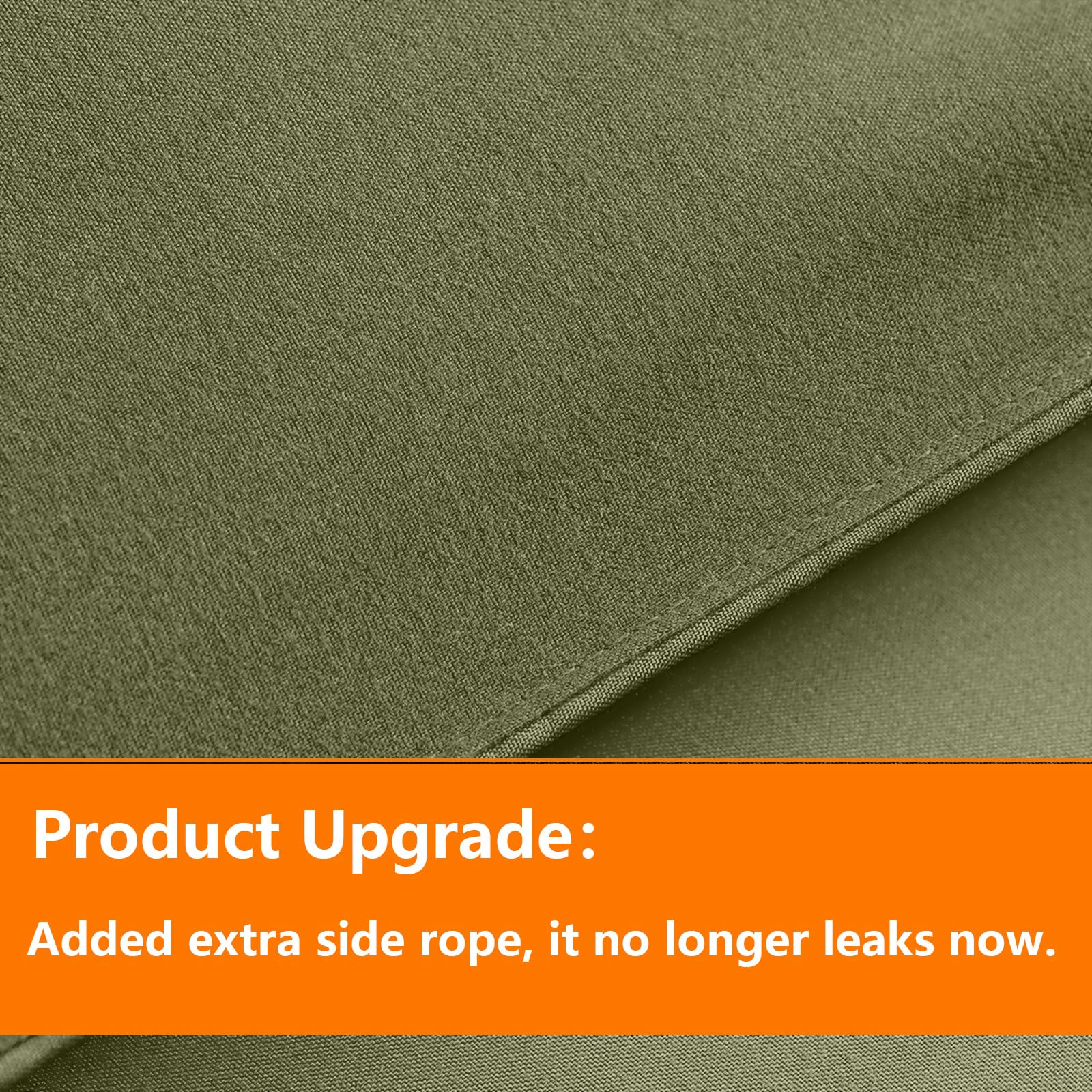 TAIMIT olive green twin flat sheet detail showing smooth weave and easy care.