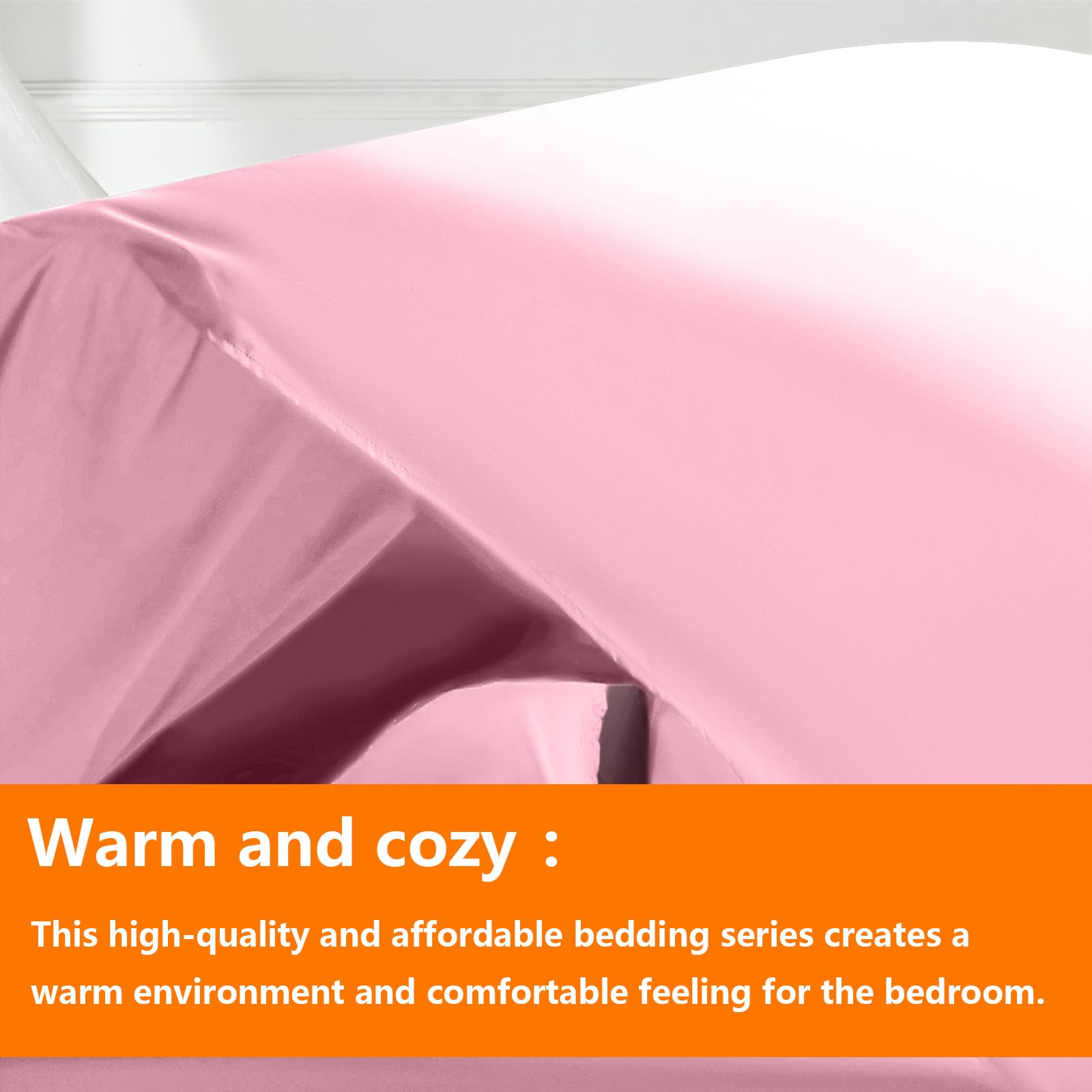 TAIMIT pink twin comforter set fluff closeup highlighting soft quilting and plush texture