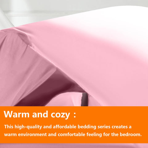 TAIMIT pink twin comforter set fluff closeup highlighting soft quilting and plush texture