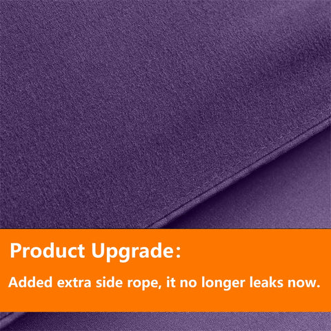 TAIMIT purple flat sheet and fitted sheet setup demonstrates full bed coverage.